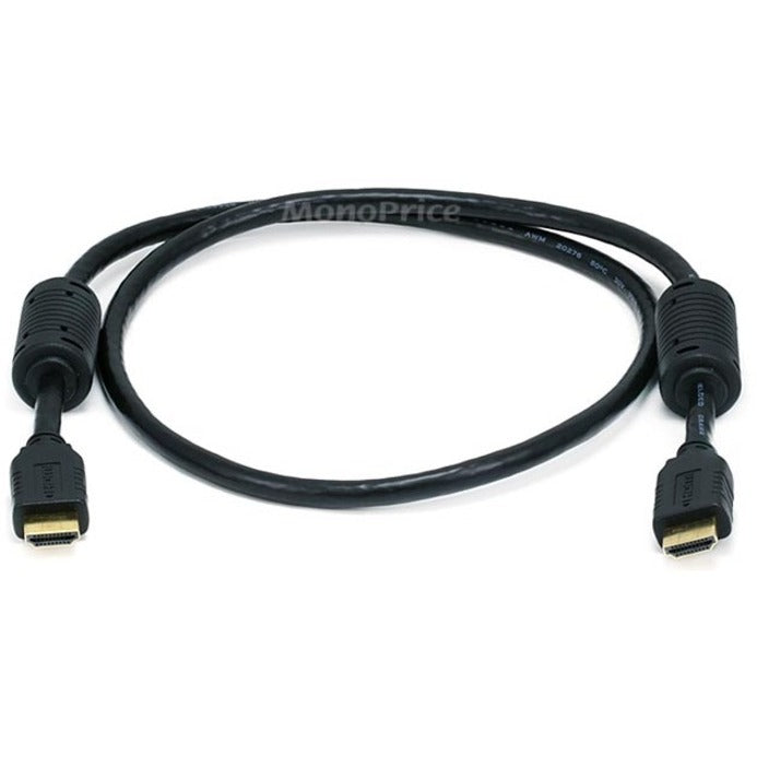 Monoprice 106078 3ft 28AWG High Speed HDMI Cable With Ethernet, Black