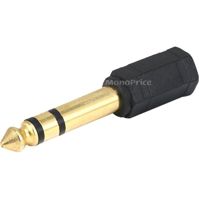 Monoprice 107139 6.35mm (1/4 Inch) Stereo Plug to 3.5mm Stereo Jack Adaptor - Gold Plated, Audio Adapter