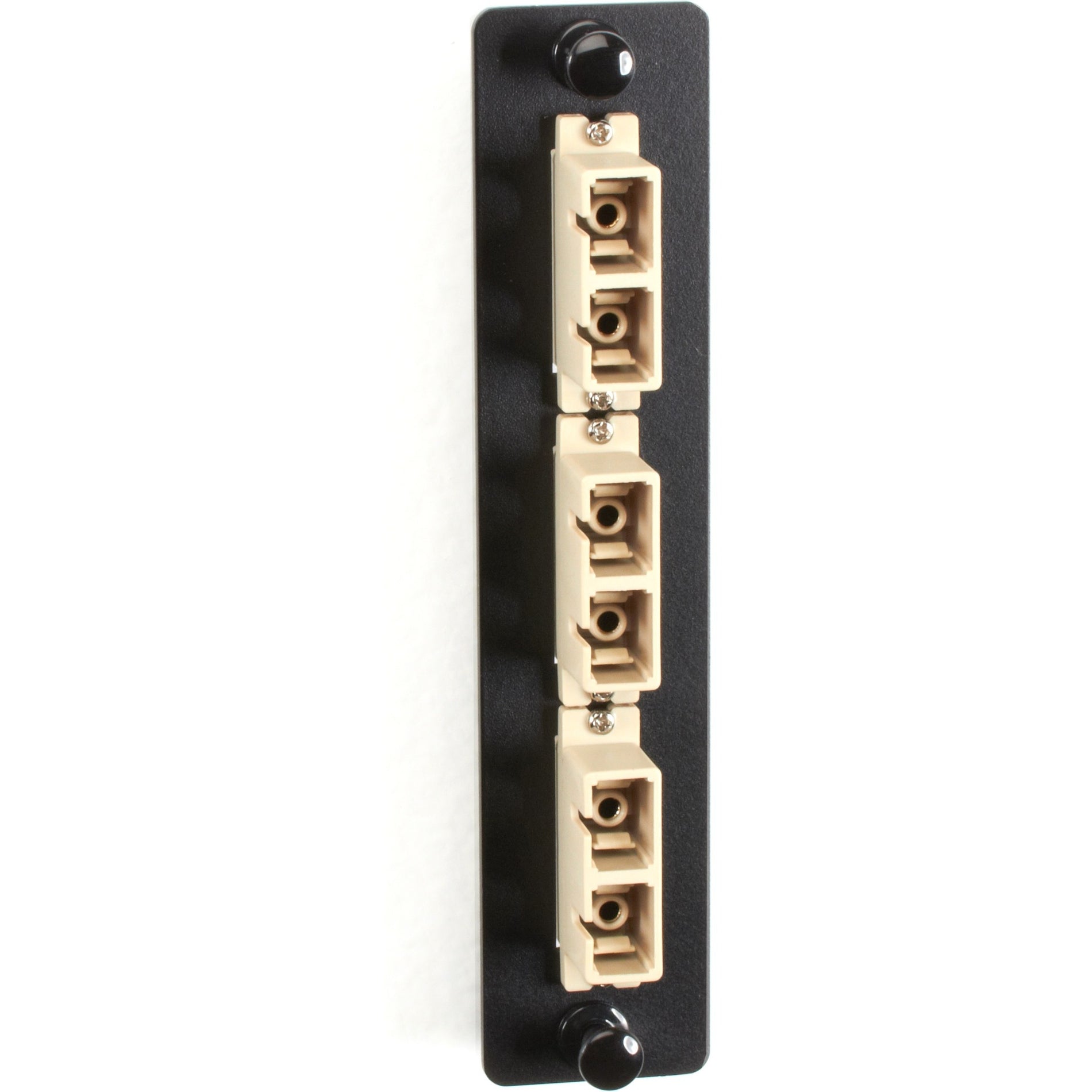 Black Box JPM451B Standard Adapter Panel, Bronze Sleeves, (3) Duplex SC Pairs, Beige, TAA Compliant