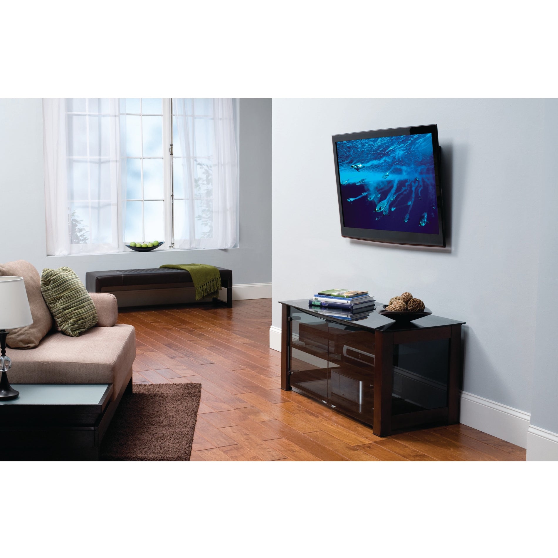 SANUS VLT16-B1 Ultra Slim Low Profile TV Mount for 40"-85" TVs, Screen Level Adjustment, -10° Tilt, Cable Management