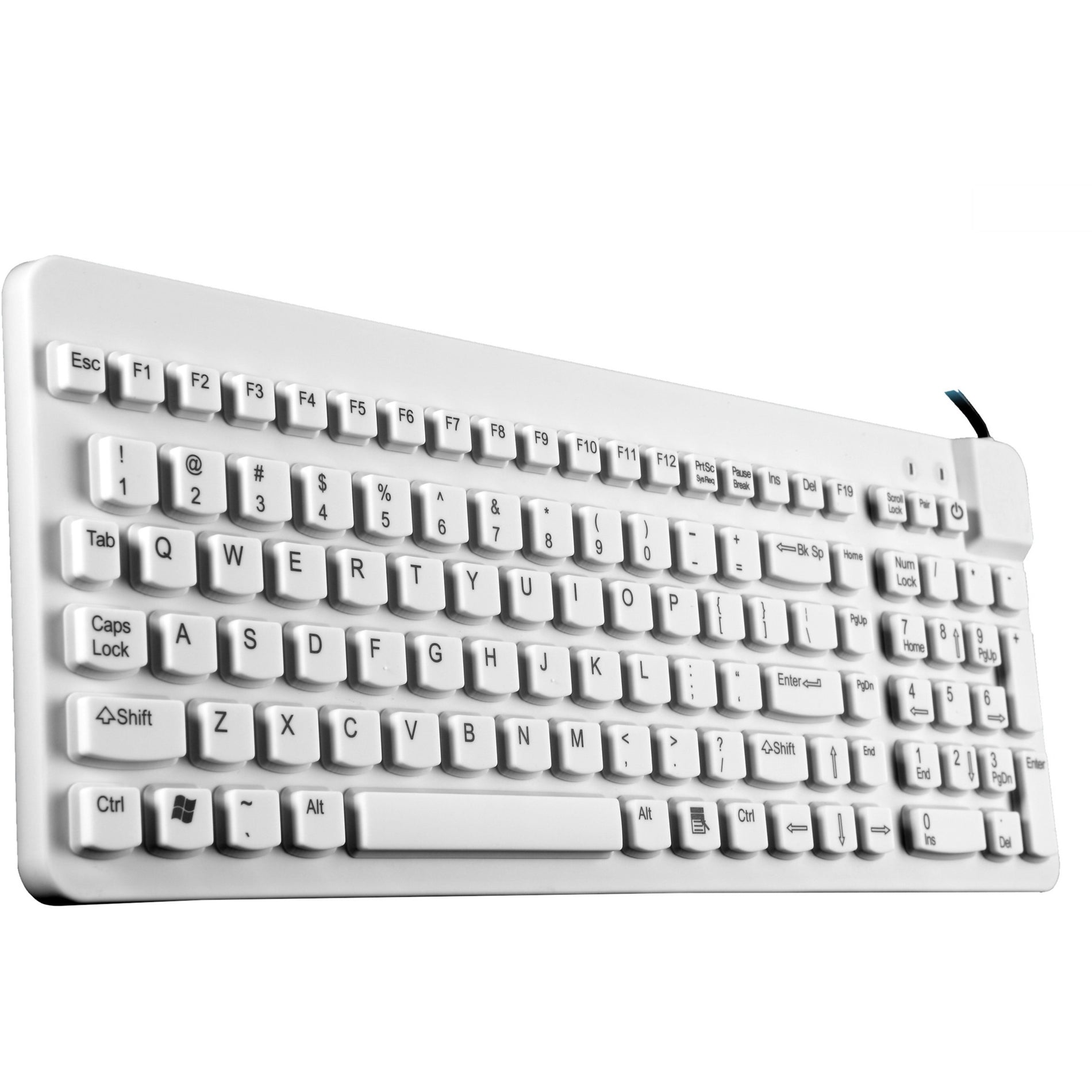 Man & Machine RCLP/MAG/W5 Really Cool LP Low Profile Premium Waterproof Disinfectable Keyboard, White, USB