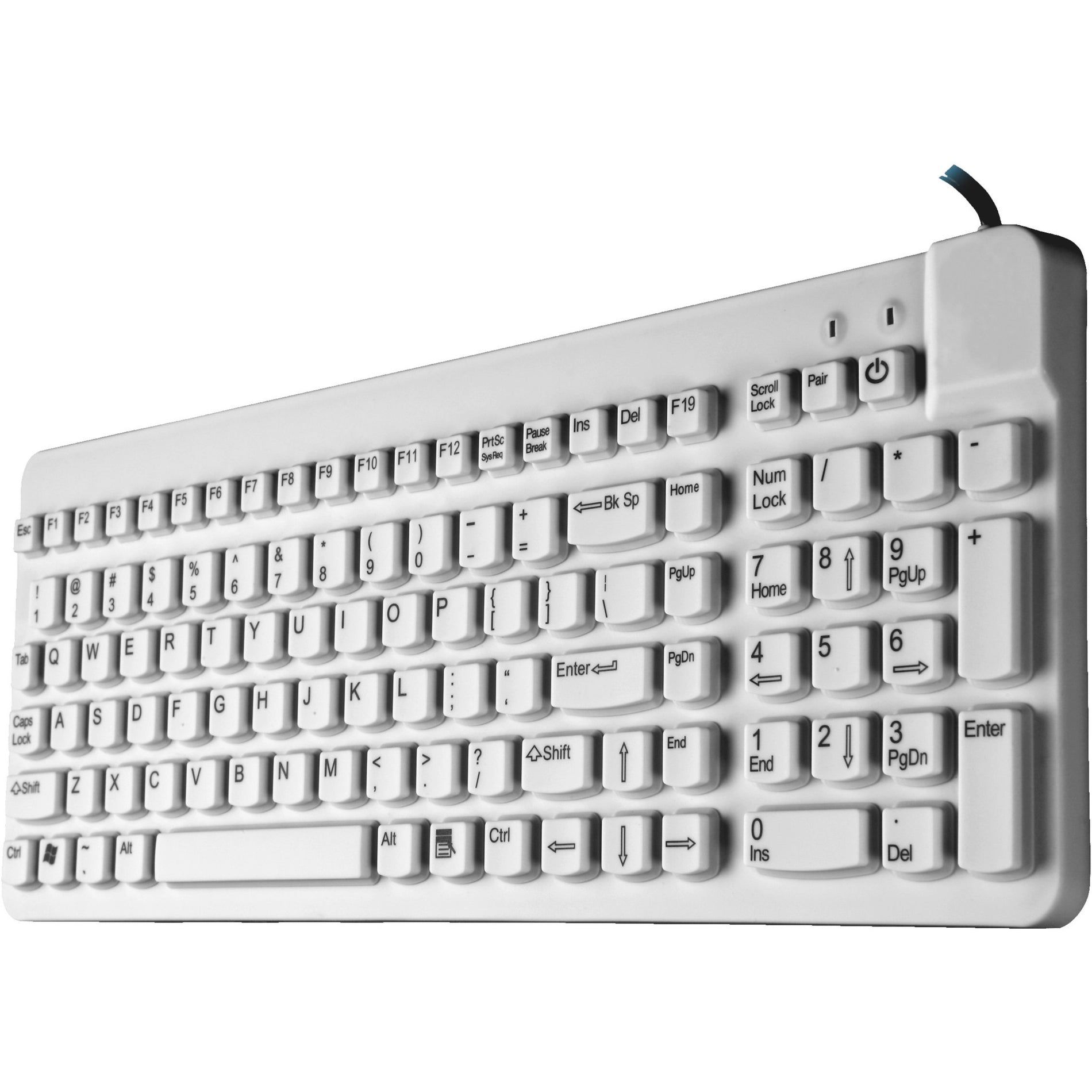 Man & Machine RCLP/MAG/W5 Really Cool LP Low Profile Premium Waterproof Disinfectable Keyboard, White, USB