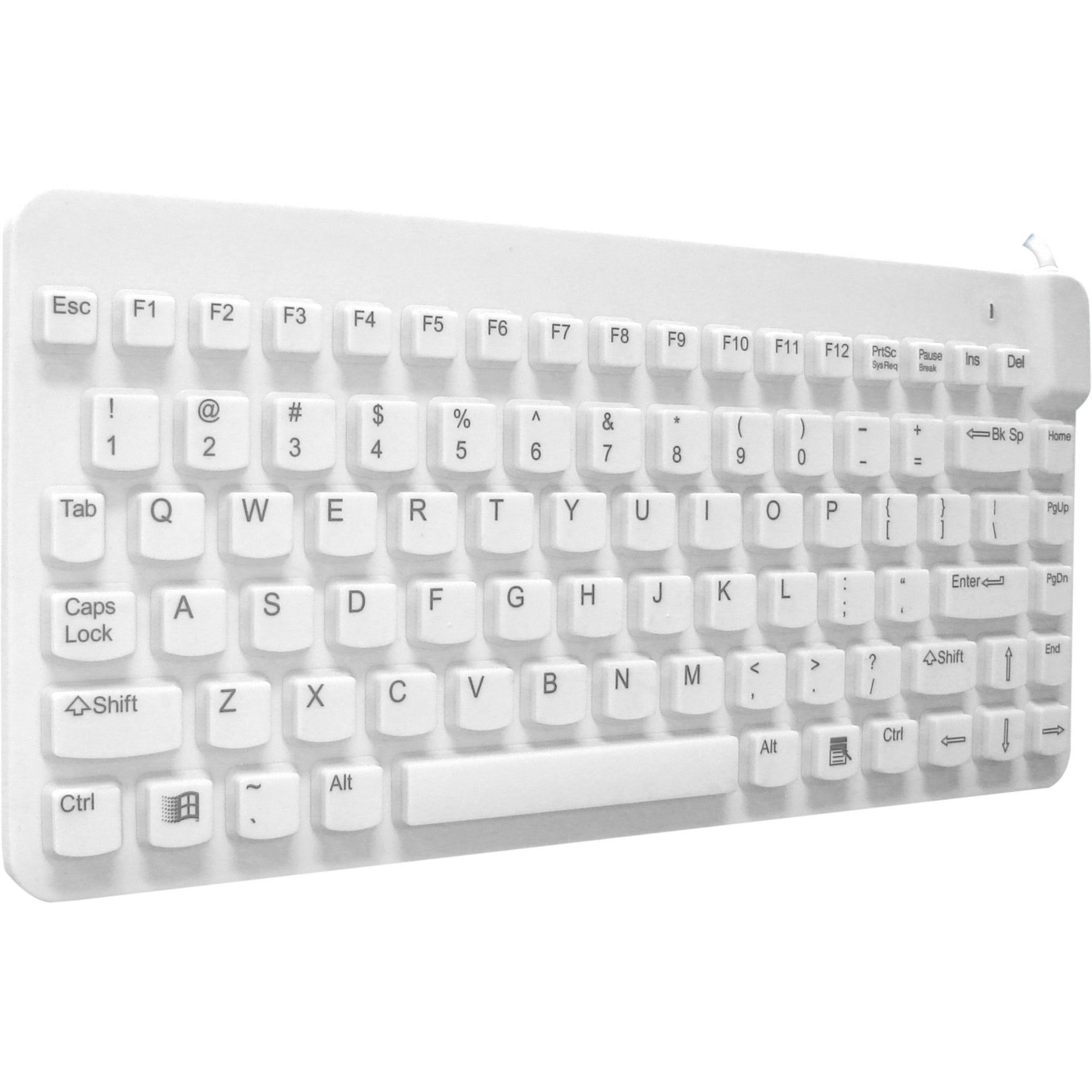 Man & Machine SCLP/MAG/W5 Slim Cool Premium Waterproof Disinfectable Silent 12" Keyboard, White, USB