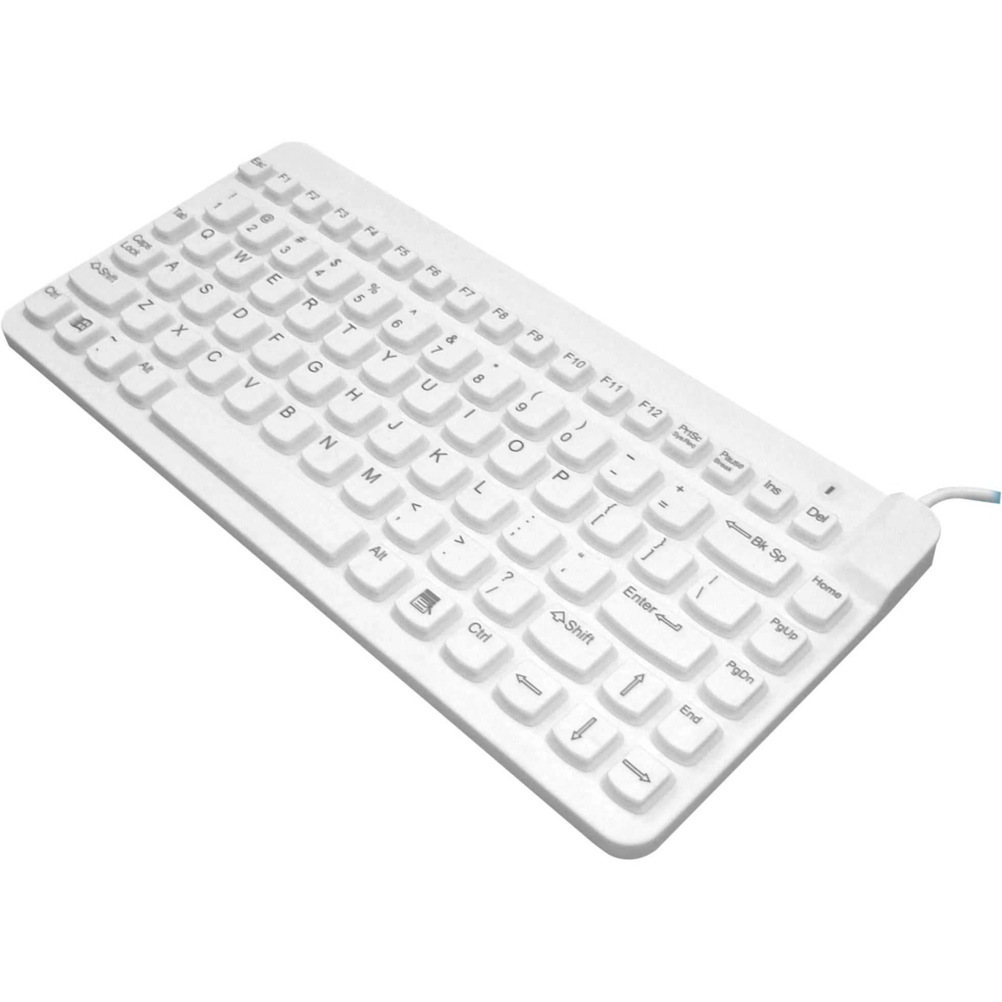 Man & Machine SCLP/MAG/W5 Slim Cool Premium Waterproof Disinfectable Silent 12 Keyboard, White, USB