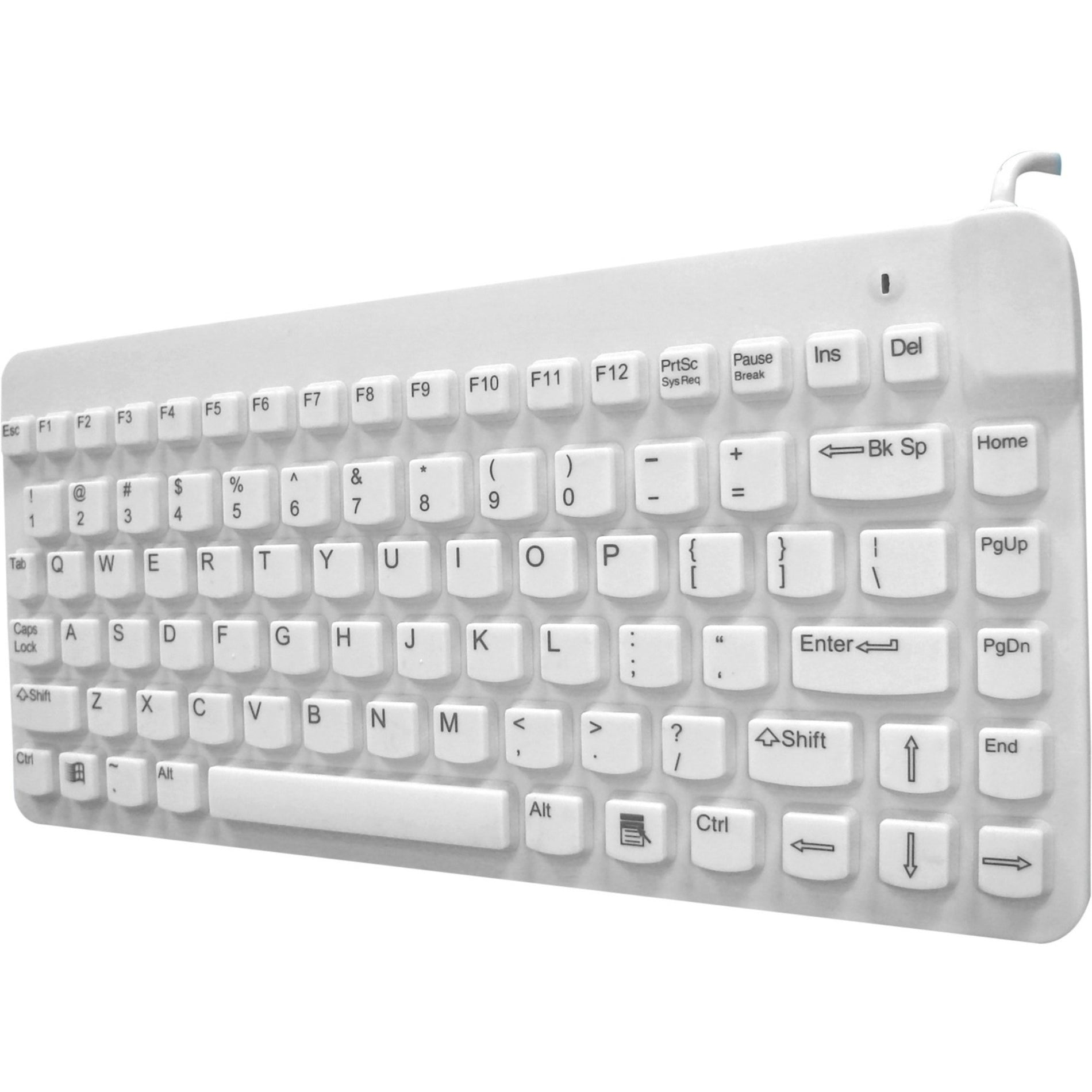 Man & Machine SCLP/MAG/W5 Slim Cool Premium Waterproof Disinfectable Silent 12" Keyboard, White, USB
