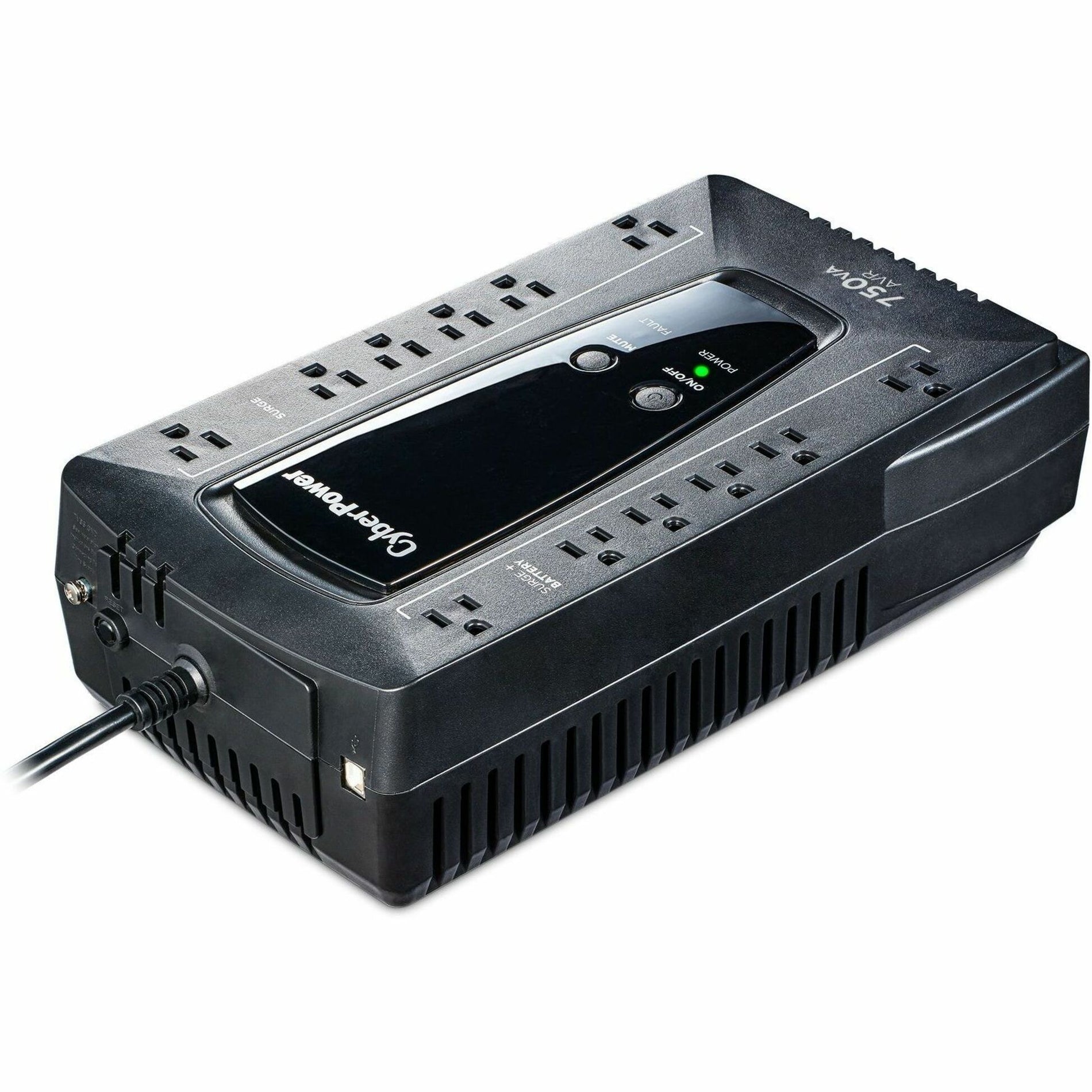 CyberPower AVRG750U AVR Series 750VA 450W Desktop UPS with USB, 3 Year Warranty, Low Battery Alarm