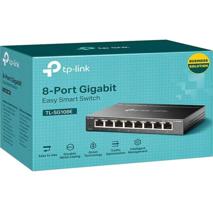 TP-Link TL-SG108E 8-Port Gigabit Easy Smart Switch, Ethernet Switch with QoS and VLAN
