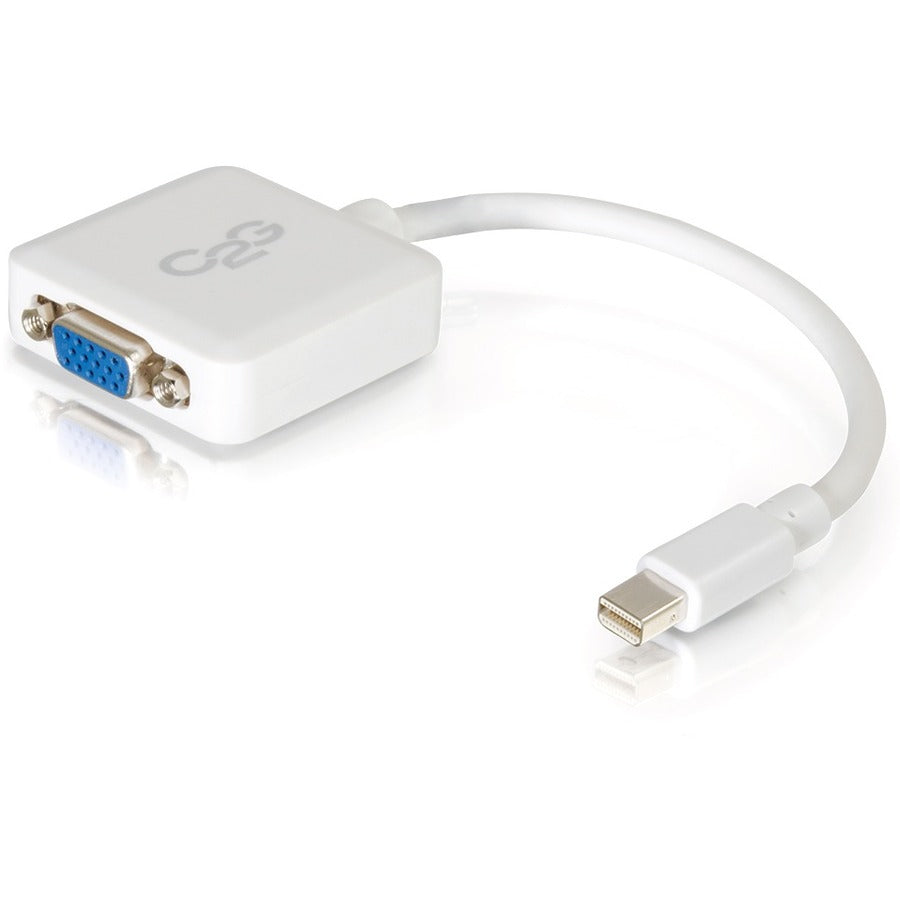 C2G 54316 8in Mini DisplayPort Male to VGA Female Adapter Converter - White, Video Cable
