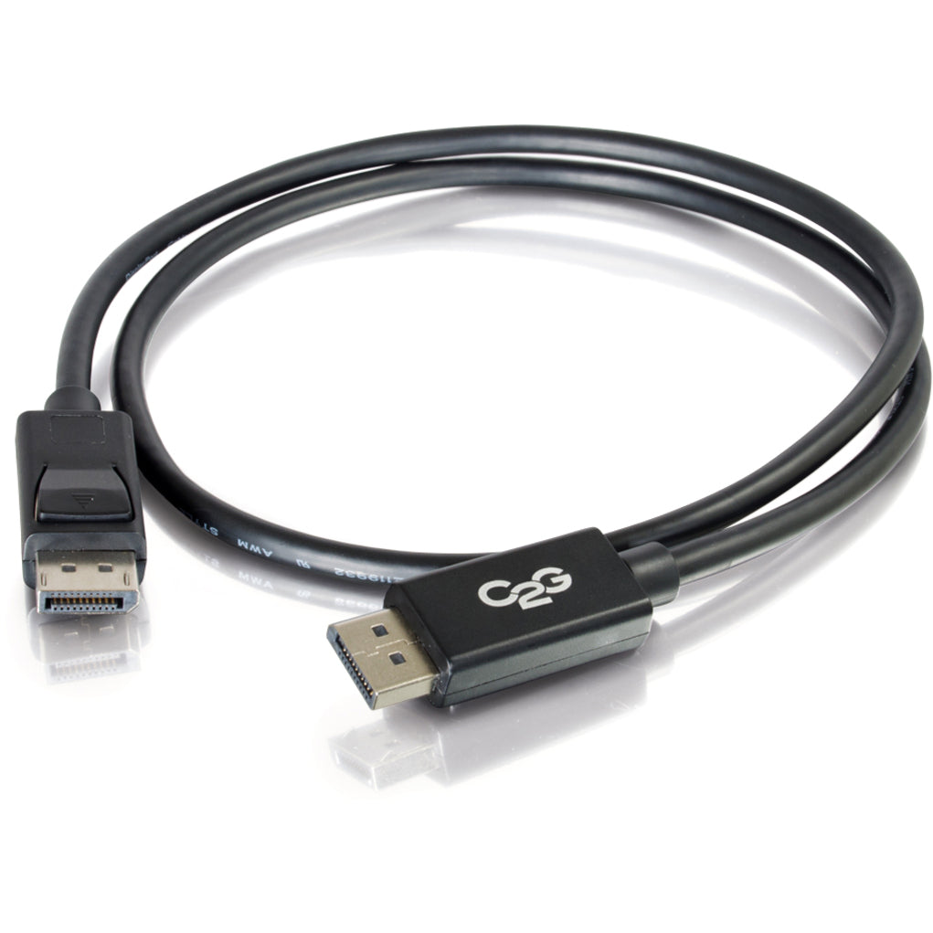 C2G 54400 3ft DisplayPort Cable with Latches - 8K Ultra HD, Locking Latch, Black