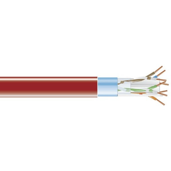 Black Box EVNSL0606A-1000 CAT6 400-MHz Solid Bulk Cable, 1000 ft Spool, Red, EMI/RF Protection