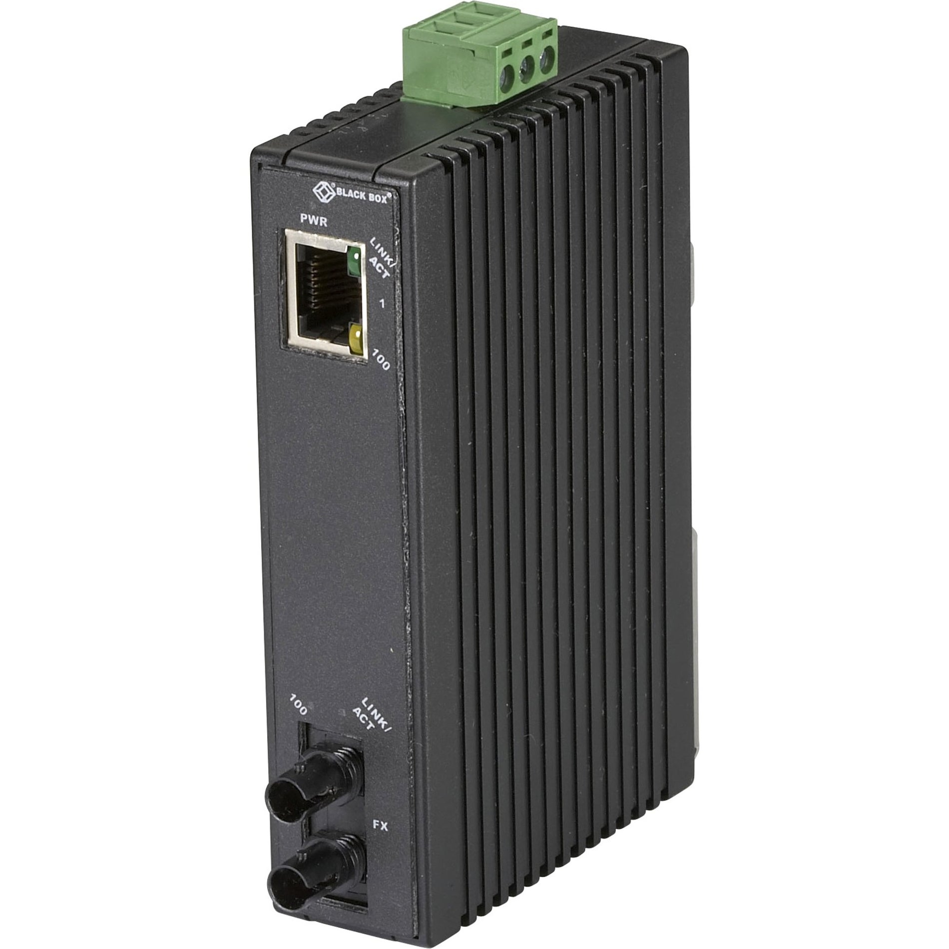 Black Box LMC270A-MM-ST Transceiver/Media Converter, TAA Compliant, 1000Base-FX, 10/100Base-TX, Gigabit Ethernet, Fast Ethernet, Ethernet