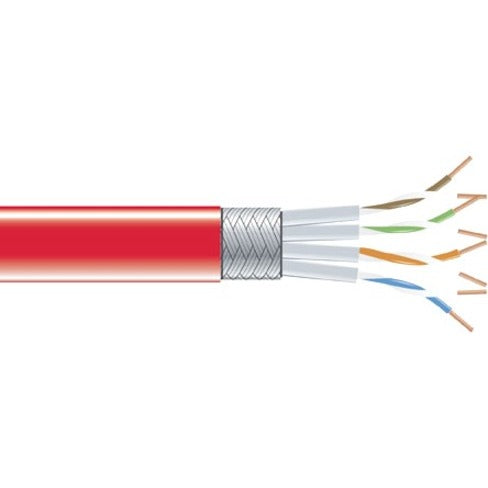 Black Box EVNSL0272RD-1000 Cat.6 (S/FTP) Network Cable, 1000 ft, Red, EMI/RF Protection