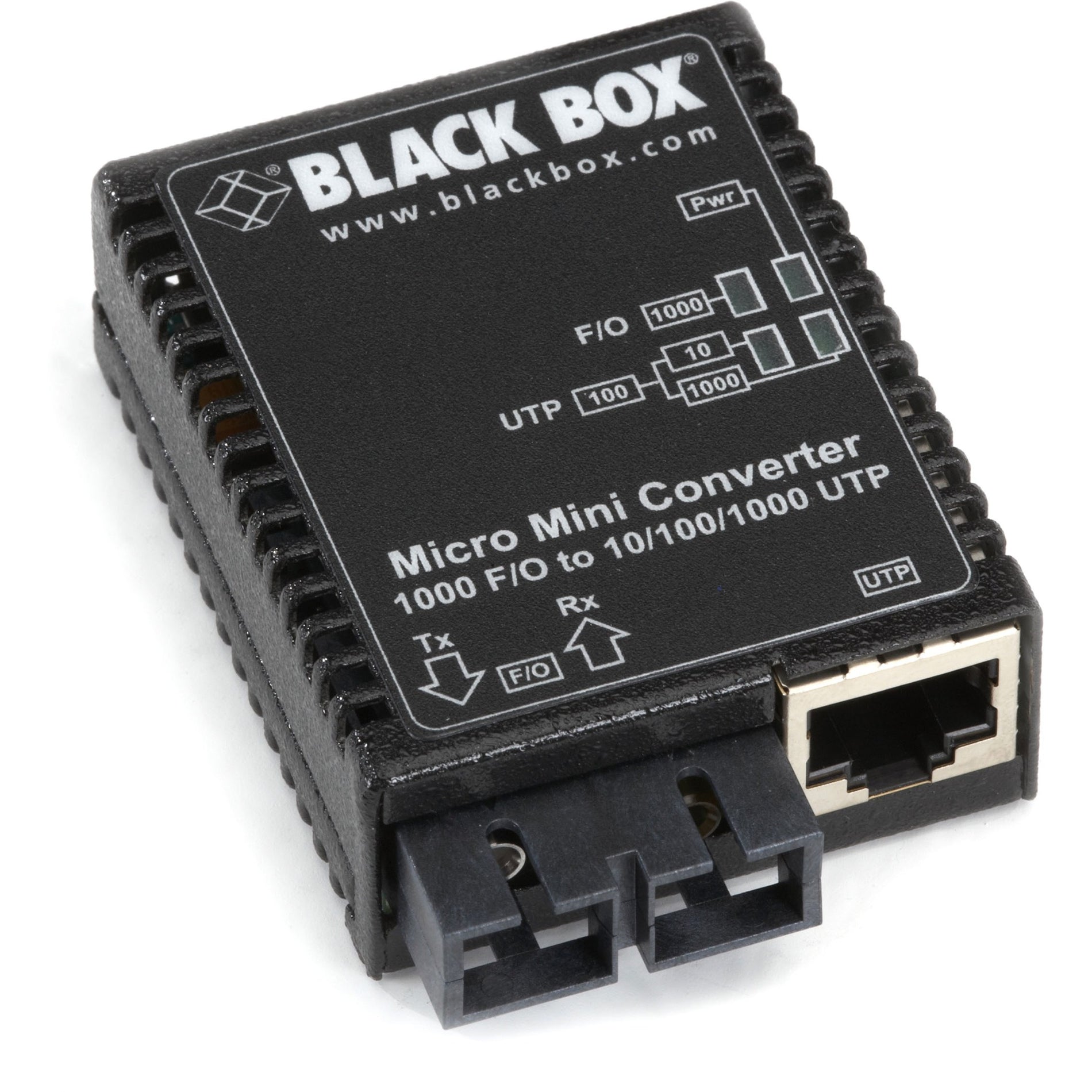 Black Box LMC4004A Micro Mini Transceiver/Media Converter, Gigabit Ethernet, Single-mode, 7.46 Mile Distance Supported