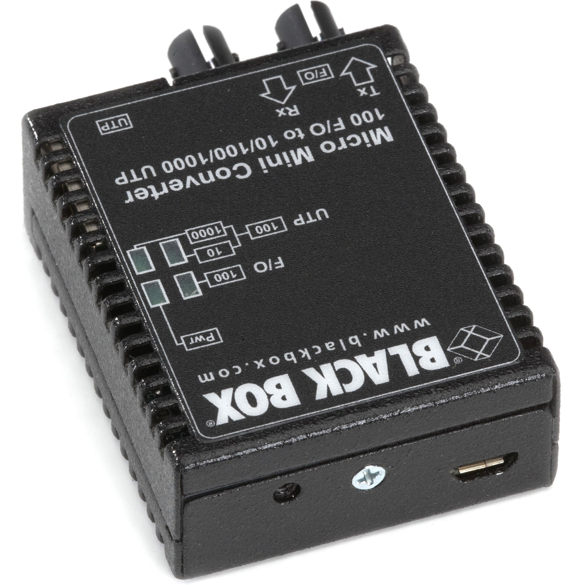 Black Box LMC401A Micro Mini Transcevier Media Converter, 10/100/1000Base-T, 100Base-X, Fast Ethernet, Gigabit Ethernet, Multi-mode, 3.11 Mile