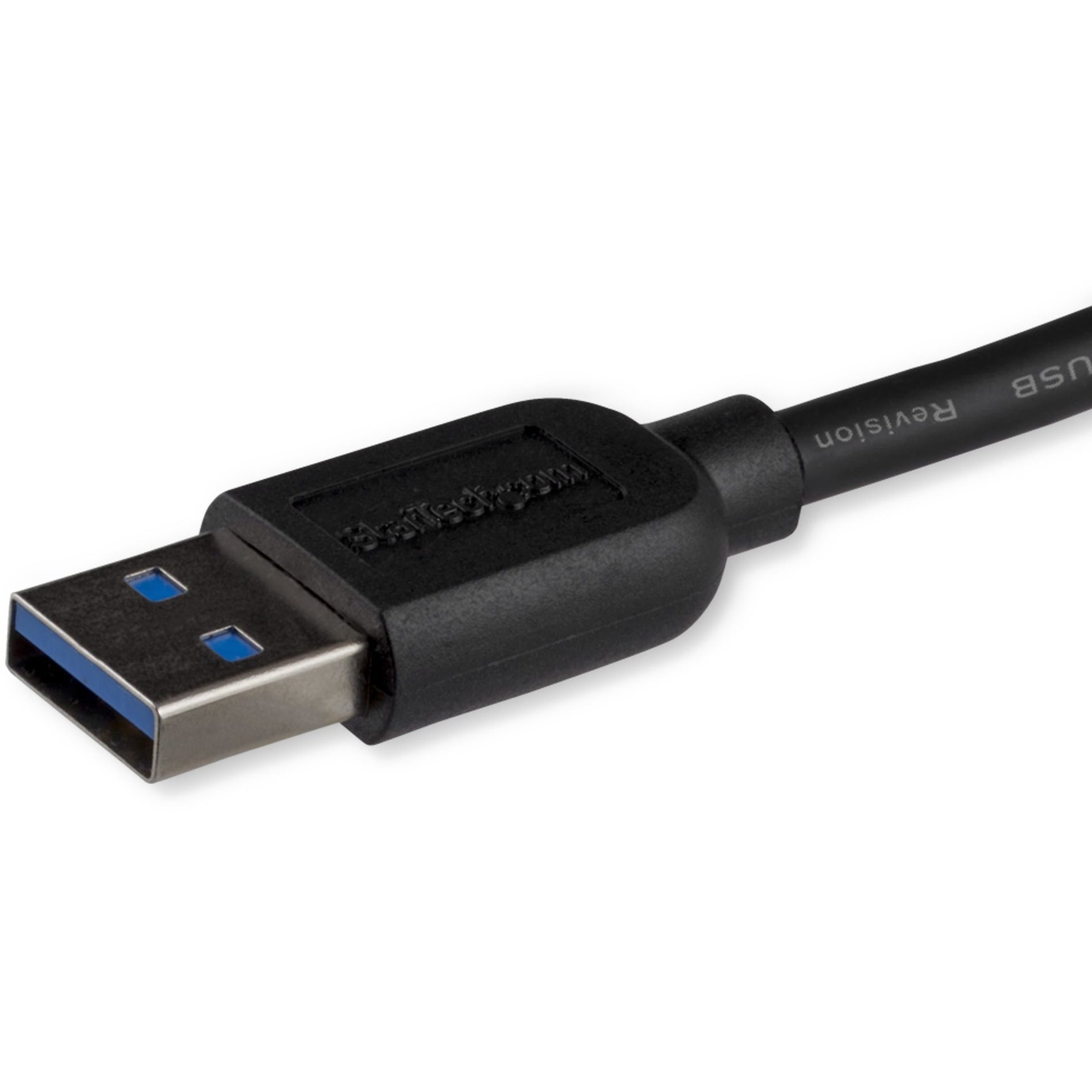 StarTech.com USB3AUB1MS 1m (3ft) Slim SuperSpeed USB 3.0 A to Micro B Cable - M/M, Fast Data Transfer, Flexible and Durable