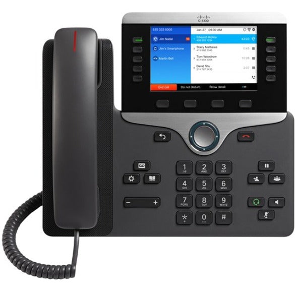 Cisco CP-8861-K9= IP Phone 8861, Corded/Cordless, Bluetooth, Wall Mountable, Desktop, Black