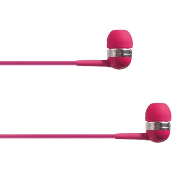 4XEM 4XIBUDPK Ear Bud Headphone Pink, Neodymium Driver, Binaural Earpiece Design, 93 dB Sensitivity