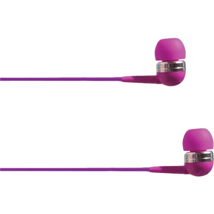 4XEM 4XIBUDPL Ear Bud Headphone Purple, Neodymium Driver, Binaural Earpiece Design, 93 dB Sensitivity