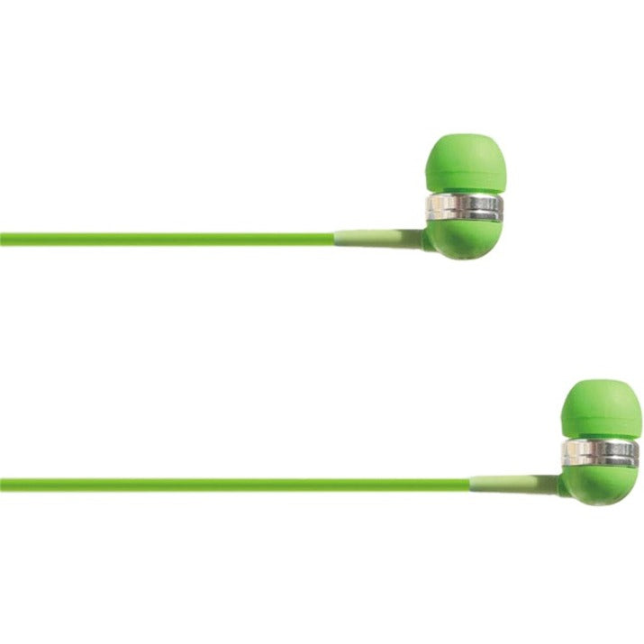 4XEM 4XIBUDGN Ear Bud Headphone Green, Comfortable, On-cable Remote Control