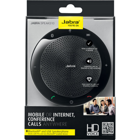 Jabra GSA7510-209 Speak 510 Speaker System, Portable Bluetooth Speaker