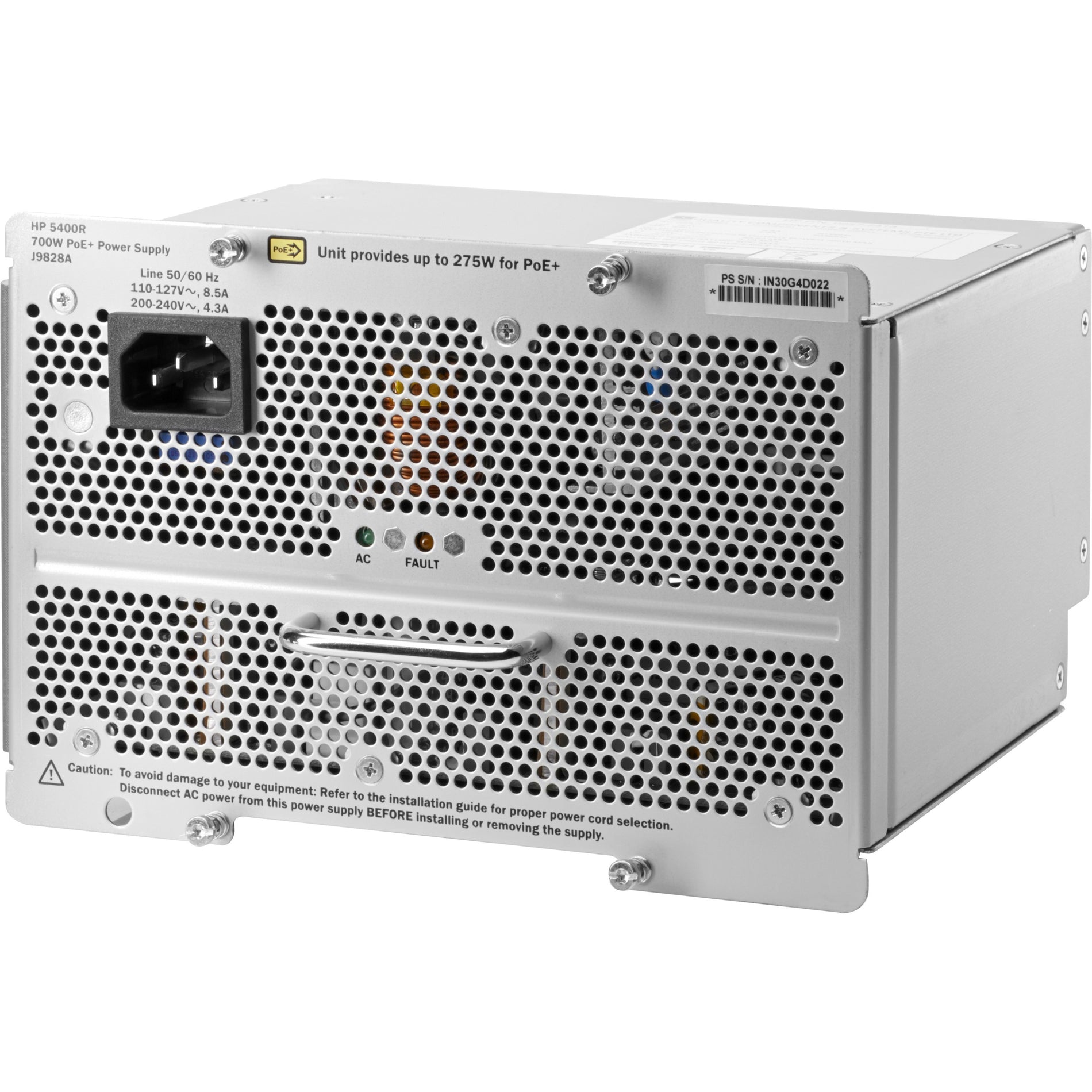 HPE 5400R 700W PoE+ zl2 Power Supply, Lifetime Warranty, 700W Output Power