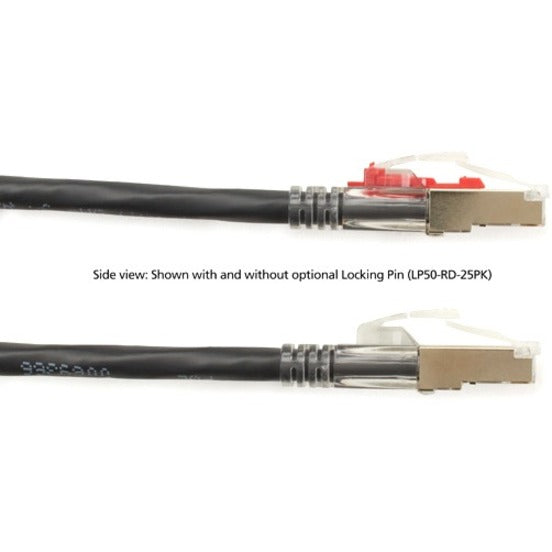 Black Box C6APC80S-BK-05 CAT6A 650-MHz Locking Snagless Patch Cable, 5 ft, EMI/RF Protection, 10 Gbit/s Data Transfer Rate
