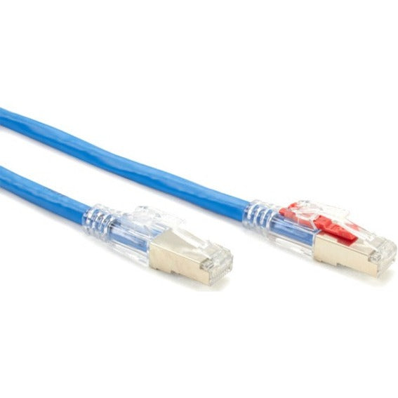 Black Box C6APC80S-BL-05 CAT6A 650-MHz Locking Snagless Patch Cable, 5 ft, Blue