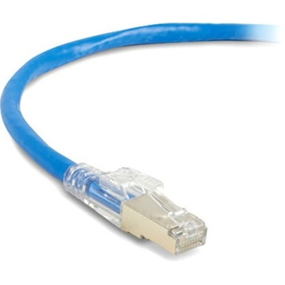 Close-up view of CAT6A cable connector showing gold-plated contacts and blue cable jacket-alternate-image1