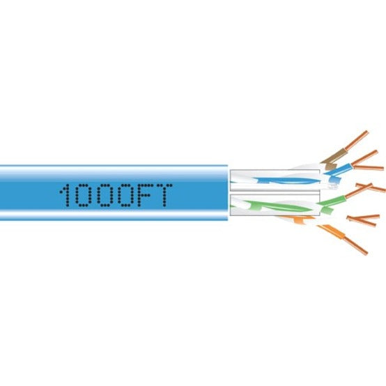 Black Box C6ABC51-BL-1000 GigaTrue Cat.6a UTP Network Cable, 1000 ft, 10 Gbit/s, PoE, Blue