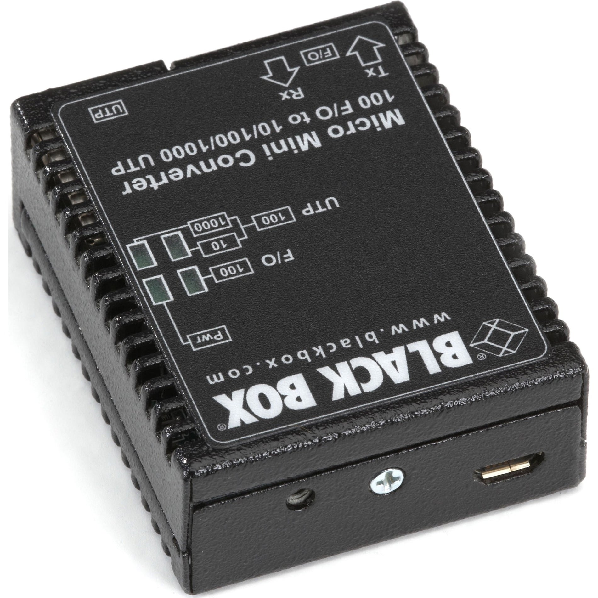 Black Box LMC400A Micro Mini Transceiver/Media Converter, 10/100/1000Base-TX, 100Base-FX, Gigabit Ethernet, Fast Ethernet