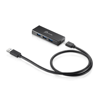 j5 create JUH340 USB 3.0 4-port Mini Hub, Expand Your USB Connectivity Effortlessly