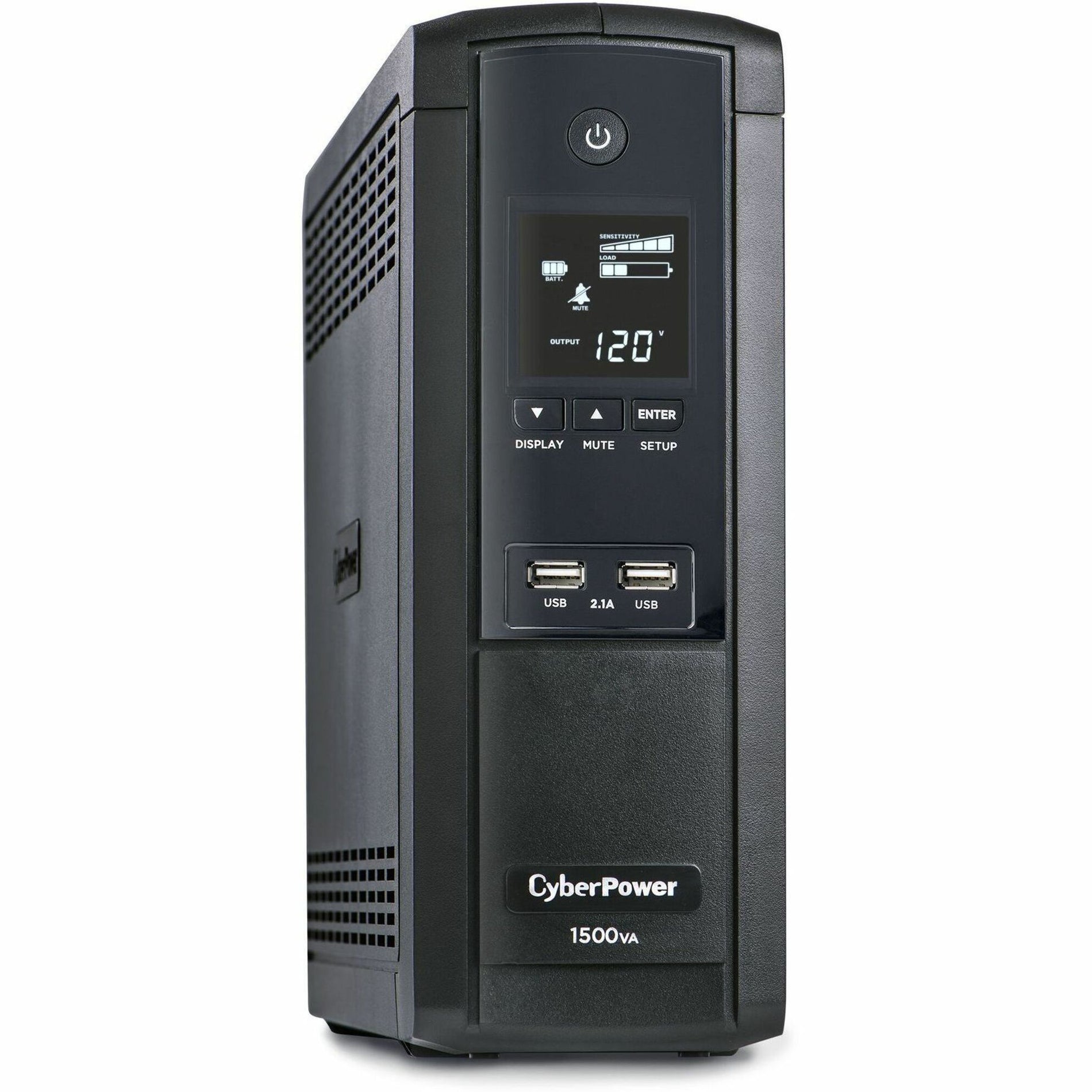 CyberPower BRG1500AVRLCD Intelligent LCD UPS Systems, 1500VA 900W, 5 Year Warranty, USB Charging
