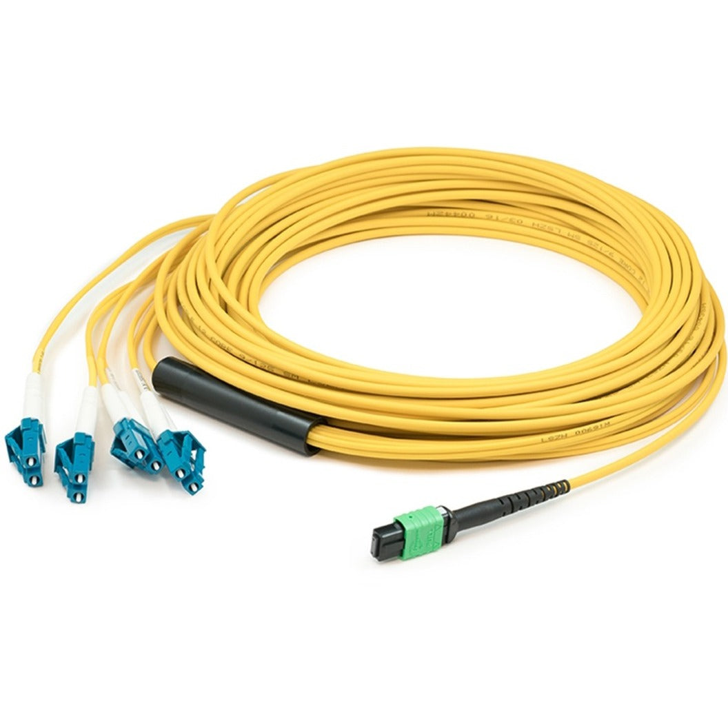 AddOn ADD-MPO-4LC5M9SMF Fiber Optic Duplex Patch Network Cable, Single-mode, 16.40 ft, LSZH Jacket, MPO to 8x LC Connectors