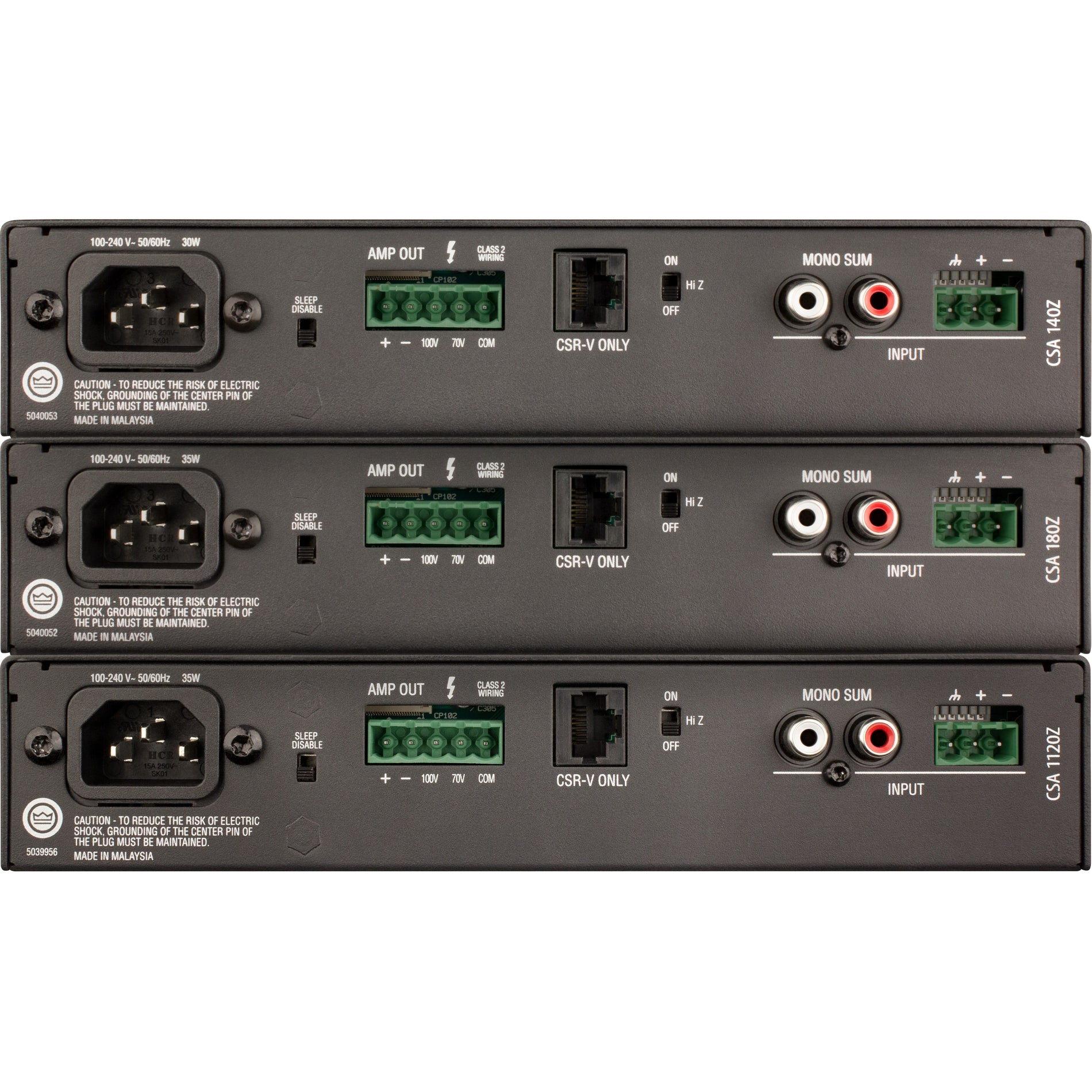 JBL Commercial NCSA140Z-U-US CSA 140Z Amplifier, 40W, Fanless, Energy Star, 70/100V, 1U Half-Rack