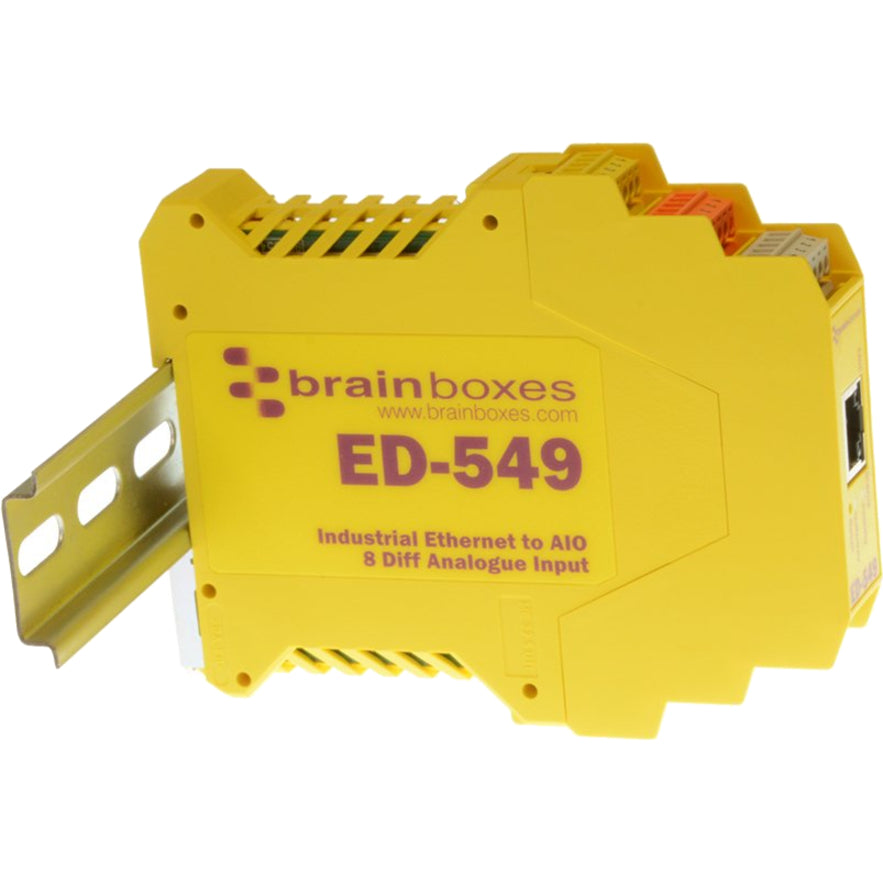 Brainboxes ED-549 Ethernet to 8 Analogue Inputs + RS485 Gateway, Lifetime Warranty, Modbus TCP/DCON ASCII, 8 Analog Inputs, Industrial Standard