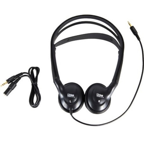 Listen LA-402 Universal Stereo Headphones, Over-the-head, Dark Grey, 32 Ohm, Wired