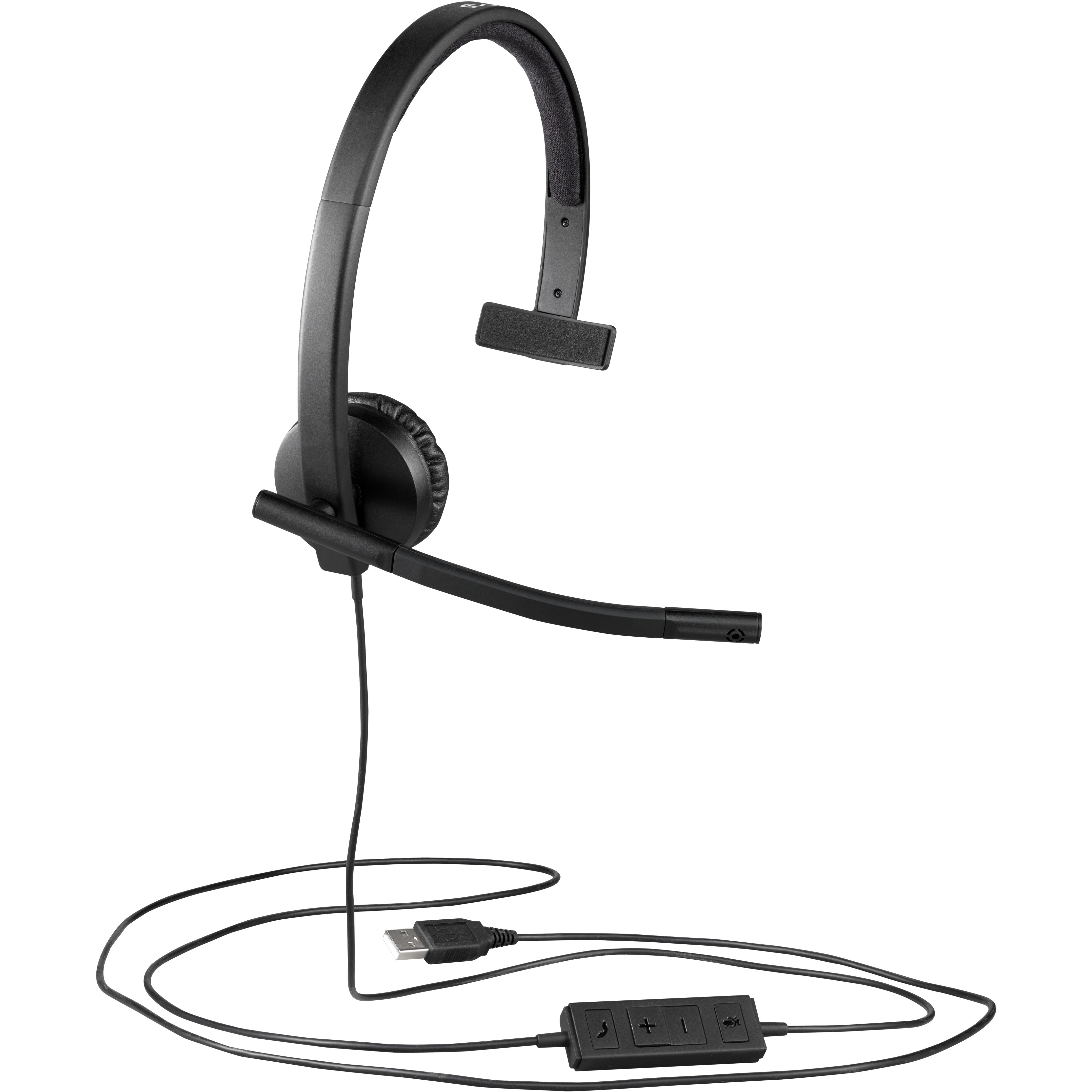 Logitech 981-000570 USB Headset Mono H570e, Lightweight, Noise Cancelling, Flexible Microphone