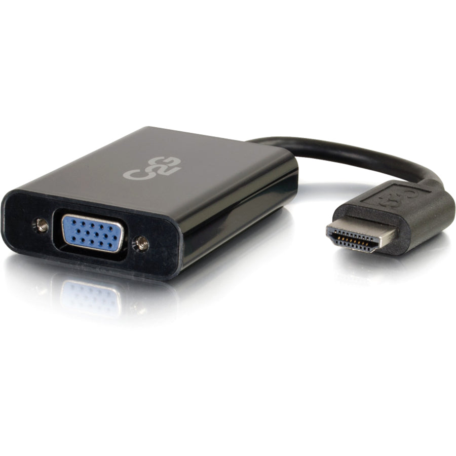 C2G HDMI to VGA Adapter Converter Dongle with Stereo Audio M/F - Black (41351)