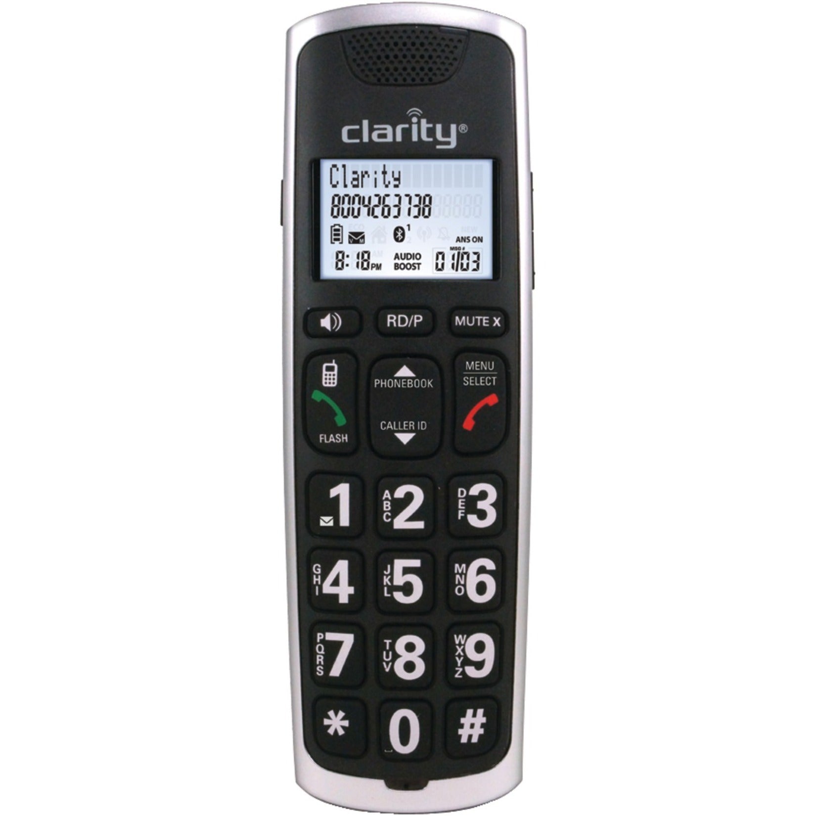 Clarity BT914 DECT 6.0 Schnurloses Telefon 59914.001 Verstärktes Bluetooth Schnurloses Telefon mit Anrufbeantworter