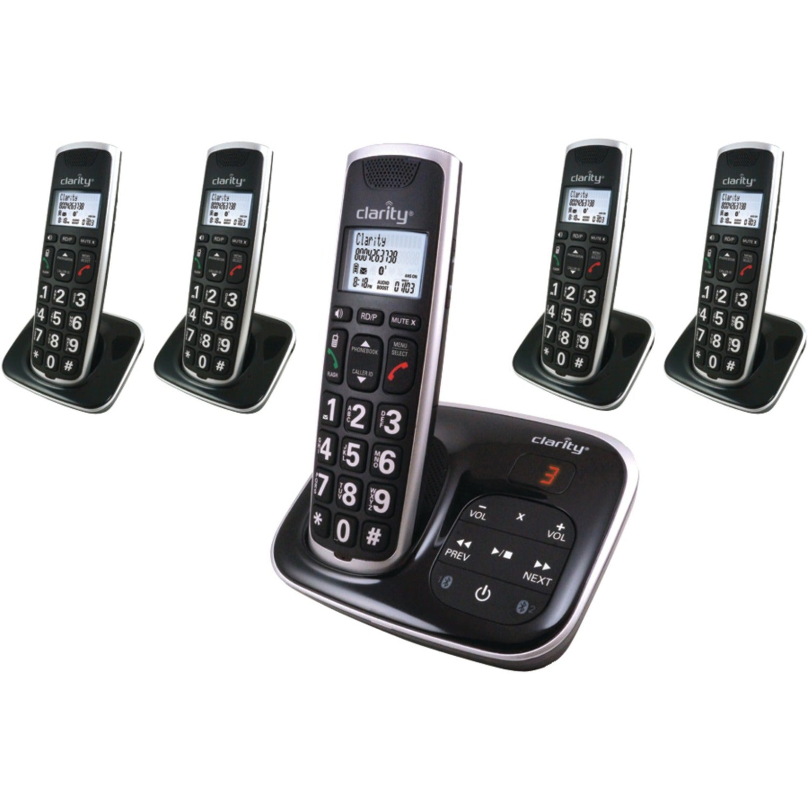Clarity BT914 DECT 6.0 Schnurloses Telefon 59914.001 Verstärktes Bluetooth Schnurloses Telefon mit Anrufbeantworter