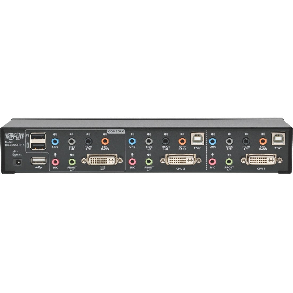Tripp Lite B004-DUA2-HR-K 2-Port DVI Dual-Link / USB KVM Switch with Audio and Cables, WQUXGA, 2560 x 1600, TAA Compliant, 3 Year Warranty