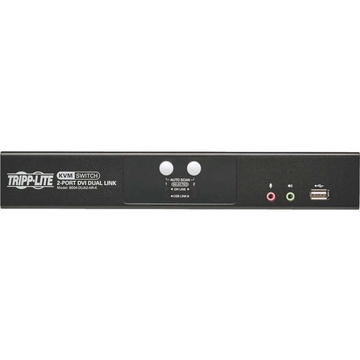 Tripp Lite B004-DUA2-HR-K 2-Port DVI Dual-Link / USB KVM Switch with Audio and Cables, WQUXGA, 2560 x 1600, TAA Compliant, 3 Year Warranty