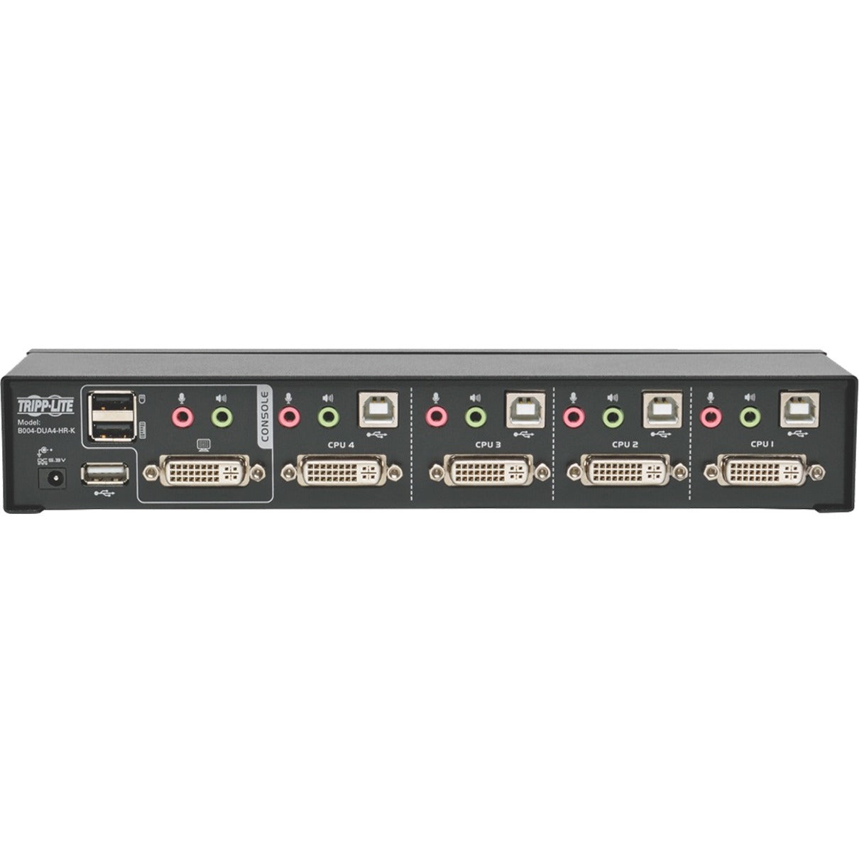Tripp Lite B004-DUA4-HR-K 4-Port DVI Dual-Link / USB KVM Switch with Audio and Cables, WQUXGA, 2560 x 1600, TAA Compliant