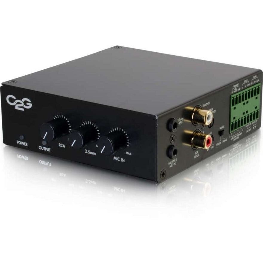 C2G 40880 8 Ohm 50W Audio Amplifier - Plenum Rated, Limited Warranty, RoHS 2 Certified
