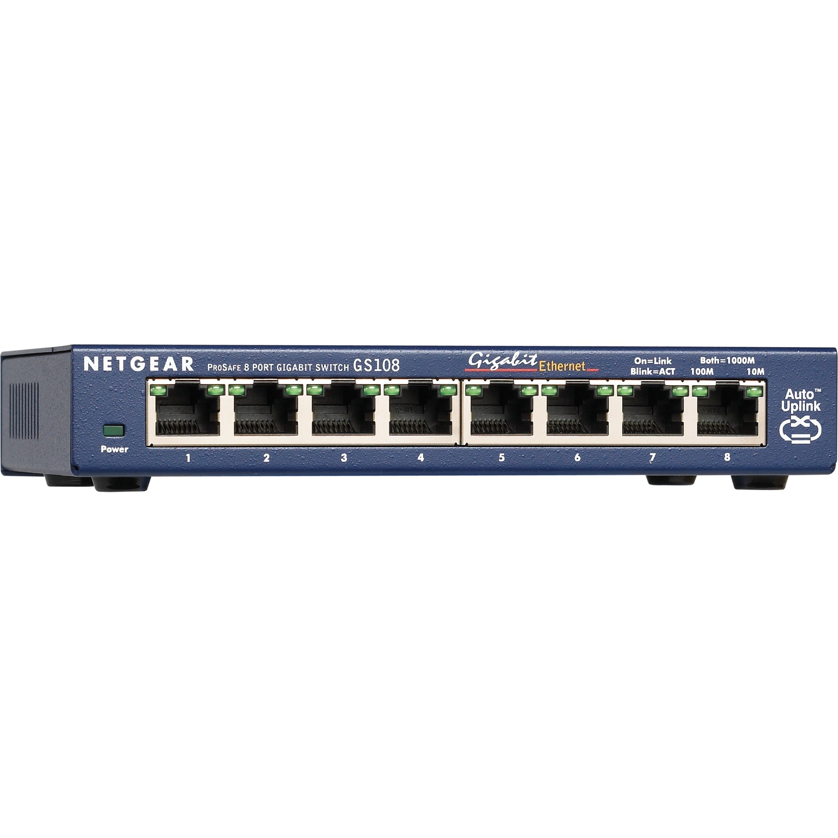Netgear GS108-400NAS ProSafe GS108 Ethernet Switch, 8-Port Gigabit Ethernet Network, Lifetime Warranty