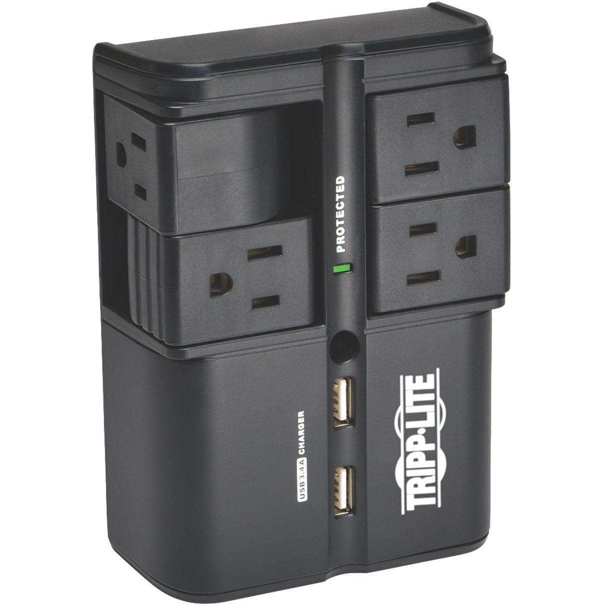 Tripp Lite SK40RUSBB Protect It! Surge Suppressor/Protector, 4 Rotatable Outlets Plug-in 1080 Charger