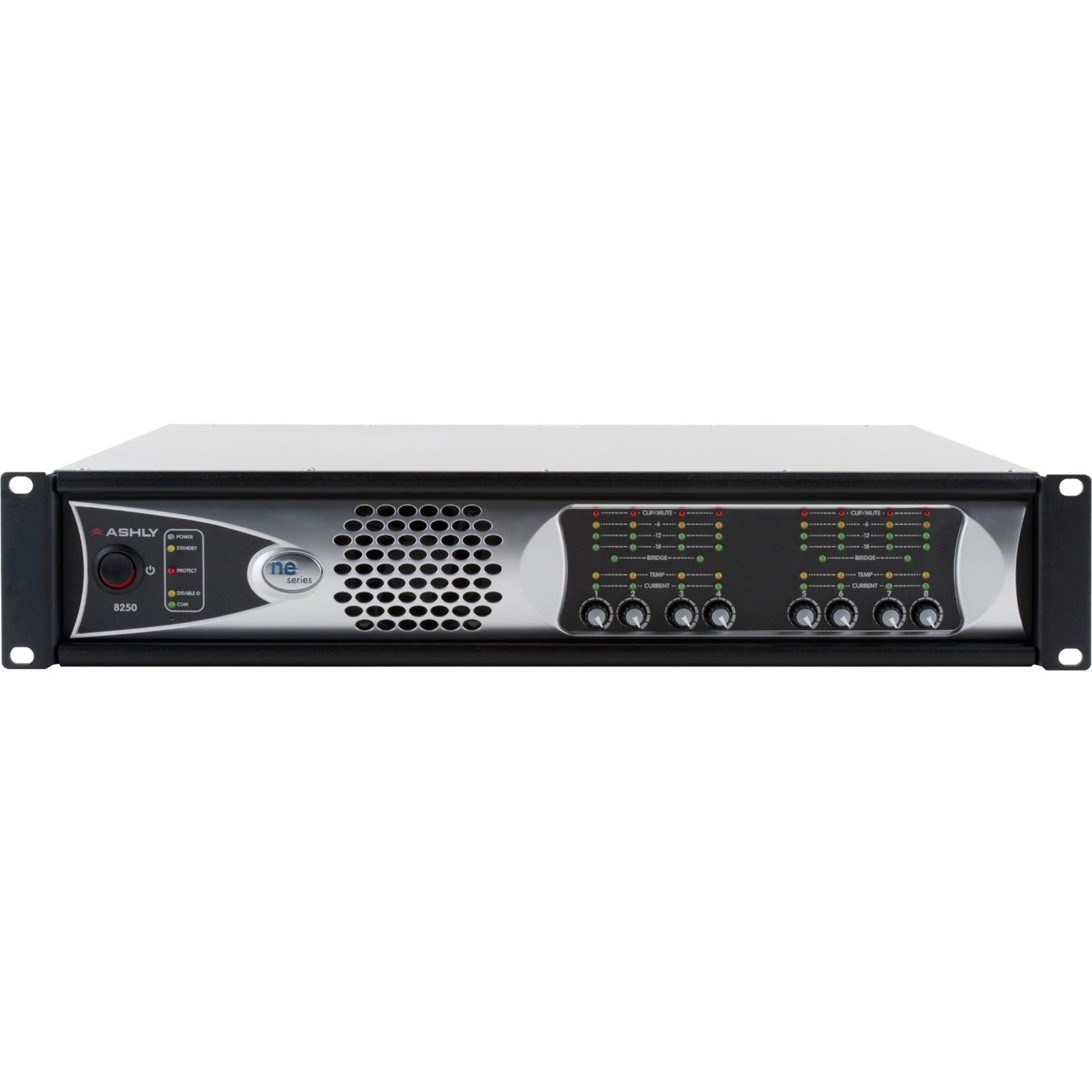 Ashly NE8250.70 Network Enabled Eight-Channel Amplifier 250W @ 70V, 8 Audio Channels, 2000W RMS Output Power
