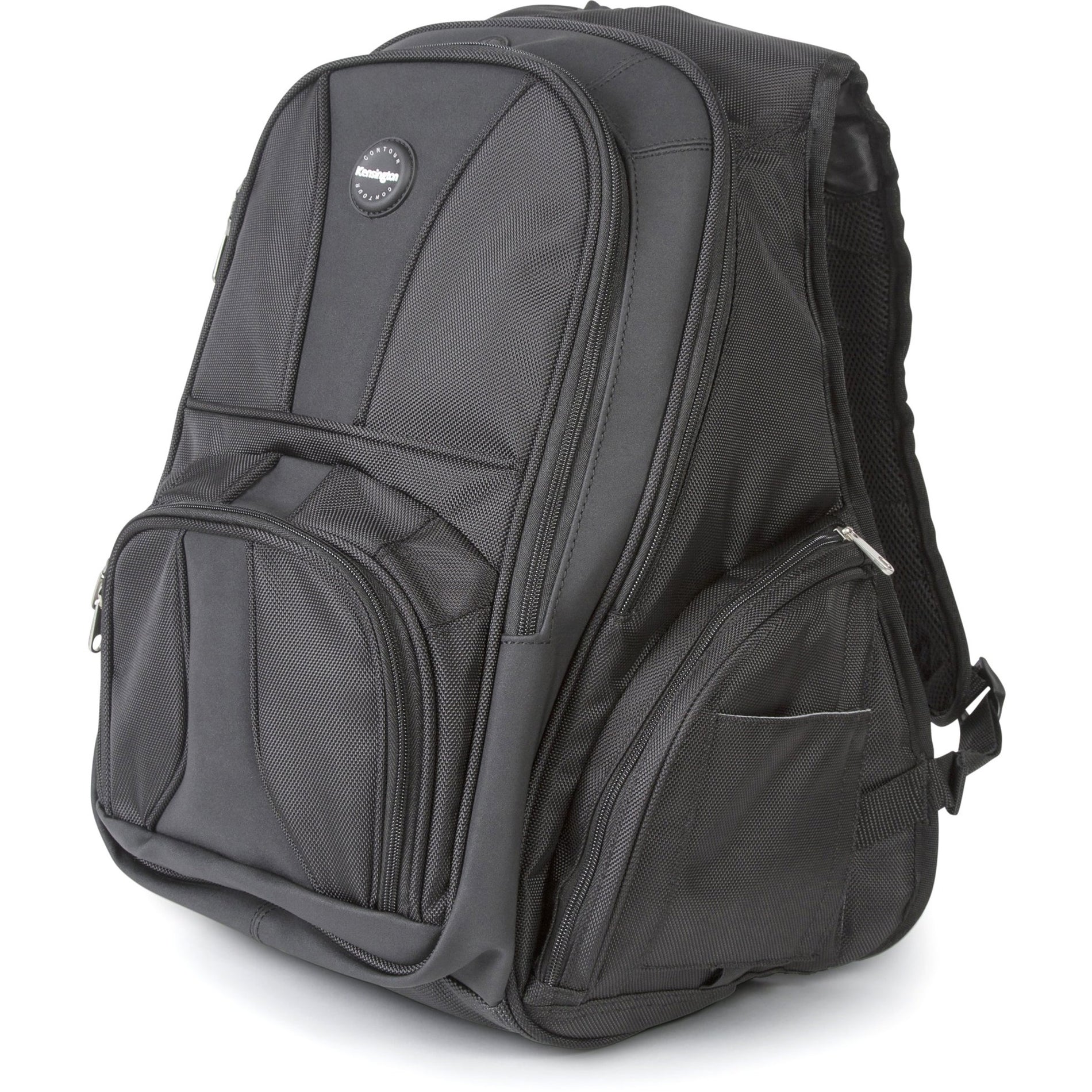 Kensington K62238B Contour Laptop Backpack - 16"/43.2cm, Black, Lifetime Warranty, Bottle, Notebook, Key, Digital Audio Player, Headphone