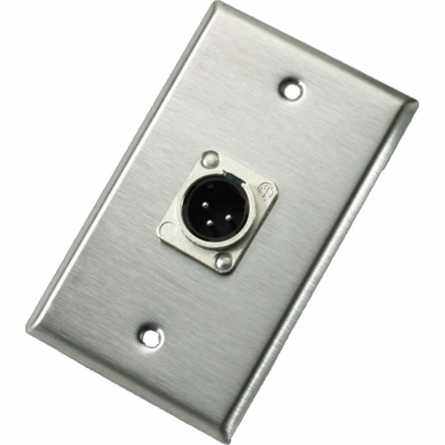 Neutrik 103M Single Gang Wallplate with One NC3MD-L-1 Receptacle, Stainless Steel