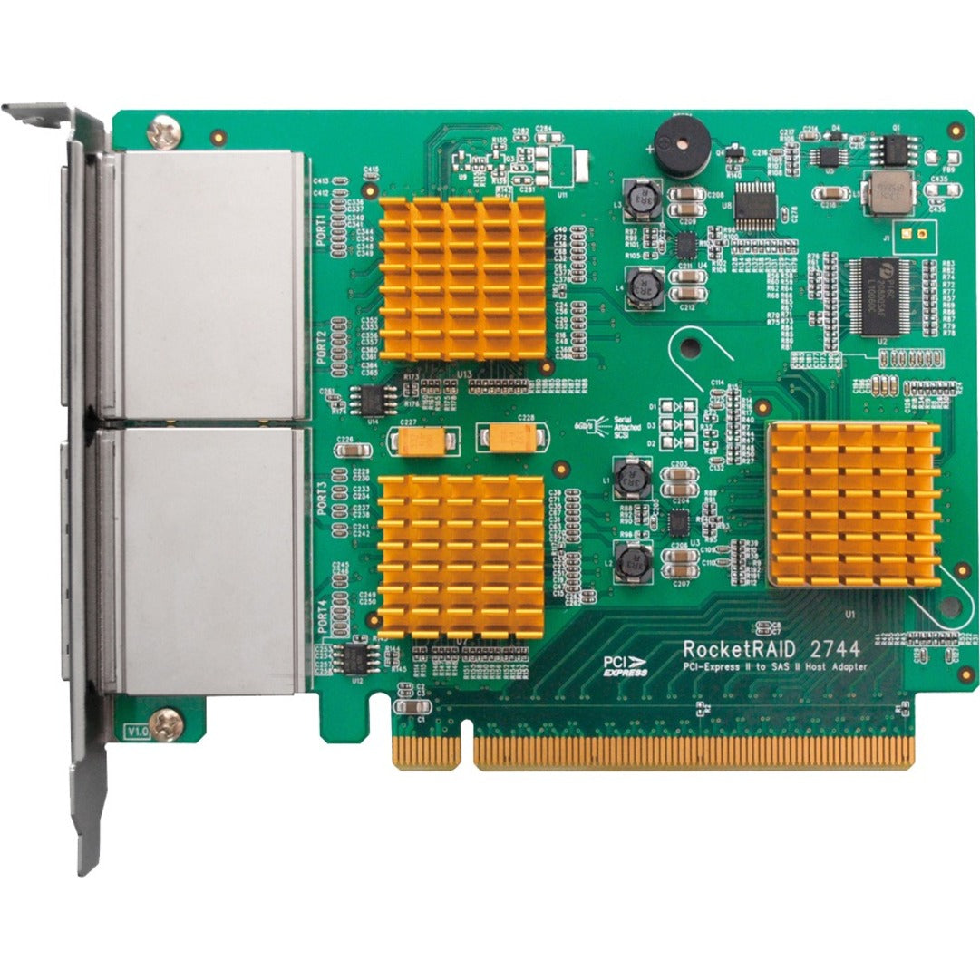 HighPoint RR2744 RocketRAID 16-Port External PCI-E 2.0 x16 SAS Controller, 3 Year Warranty, Mac/PC Compatible, RoHS Certified